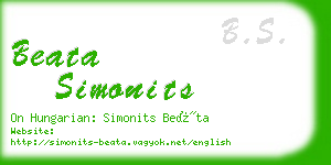 beata simonits business card